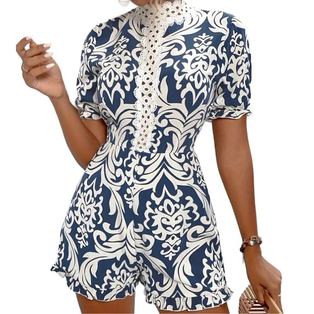 New Women’s Floral Print Romper L